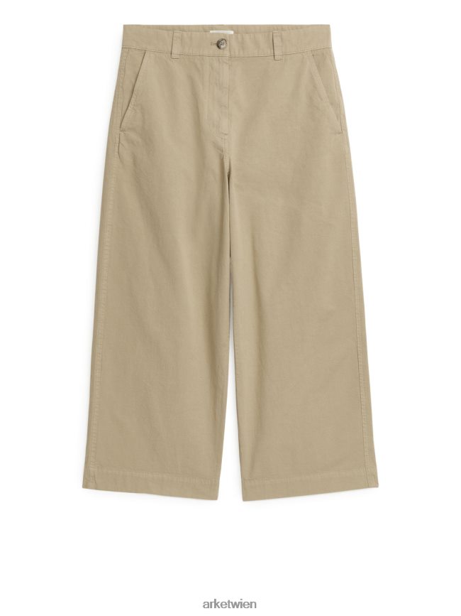 ARKET Kurz geschnittene Chinohose aus Baumwollleinen Beige Frauen 8RF08T193 Kleidung