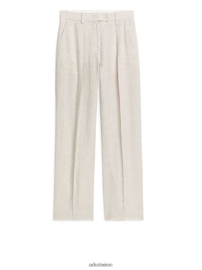 ARKET Leinenhose hell beige Frauen 8RF08T177 Kleidung