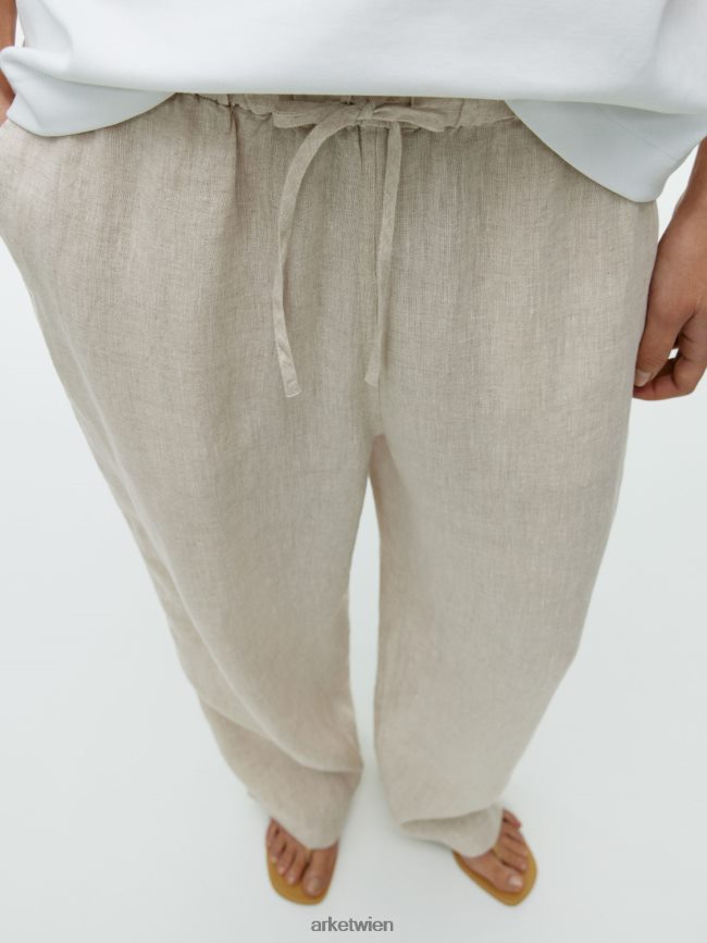 ARKET Leinenhose mit Kordelzug Beige Frauen 8RF08T168 Kleidung