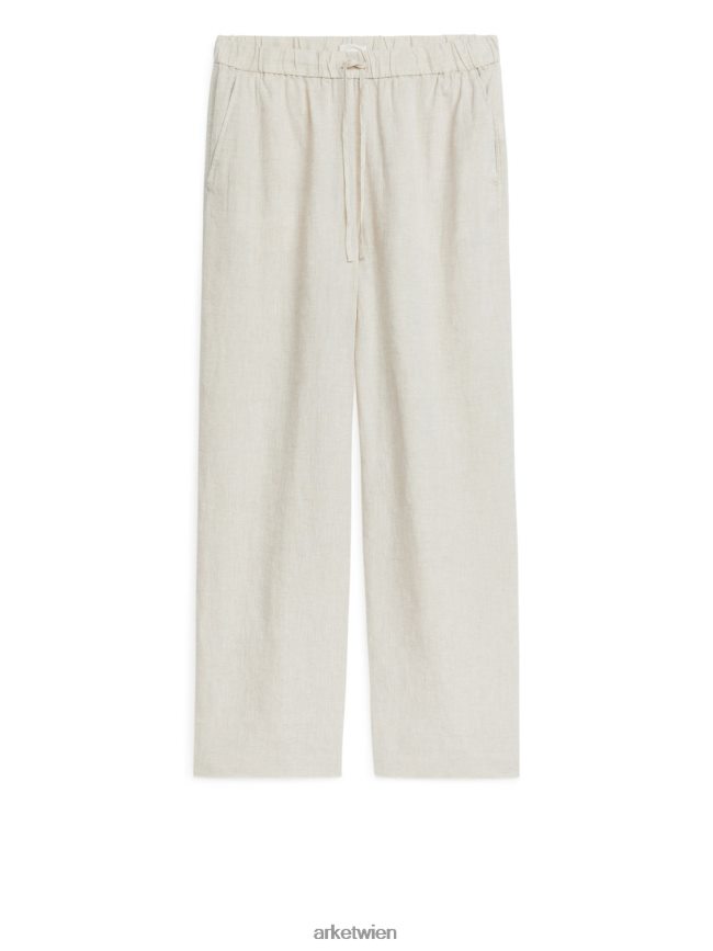ARKET Leinenhose mit Kordelzug Beige Frauen 8RF08T168 Kleidung