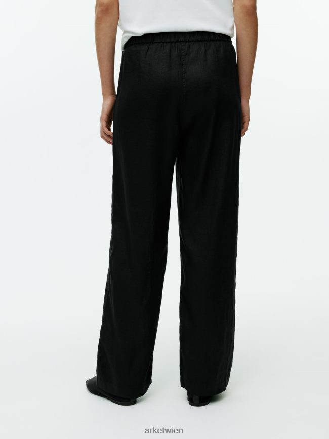 ARKET Leinenhose mit Kordelzug Schwarz Frauen 8RF08T176 Kleidung