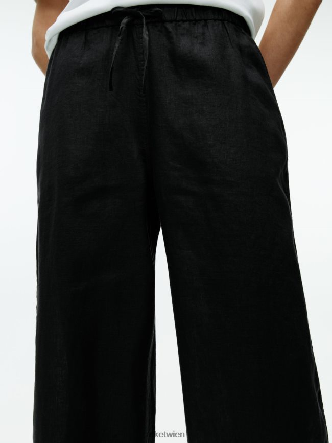 ARKET Leinenhose mit Kordelzug Schwarz Frauen 8RF08T176 Kleidung