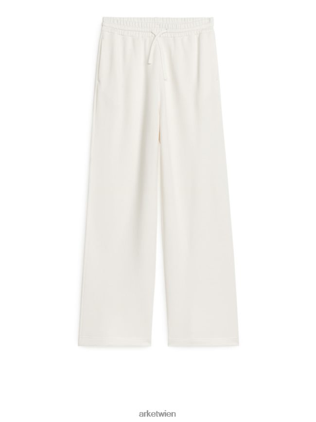 ARKET Weiche Jogginghose mit weitem Bein Weiß Frauen 8RF08T519 Kleidung