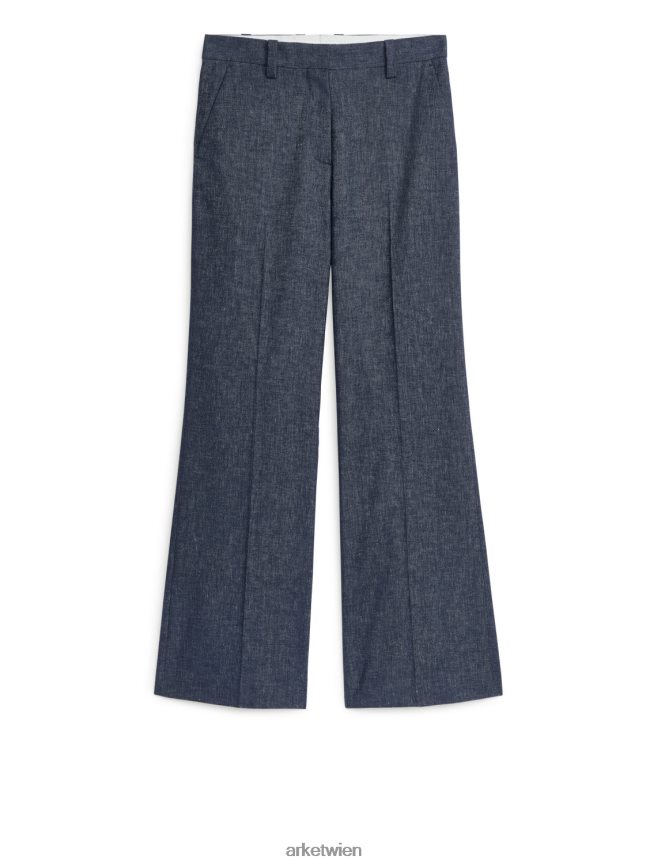 ARKET ausgestellte Leinenhose Blau Frauen 8RF08T205 Kleidung
