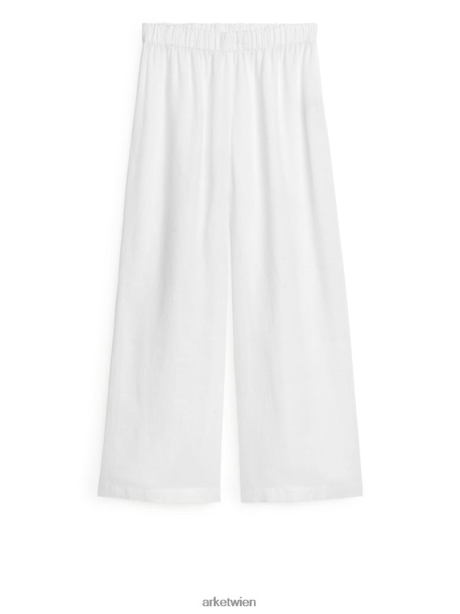 ARKET weite Leinenhose Weiß Frauen 8RF08T198 Kleidung