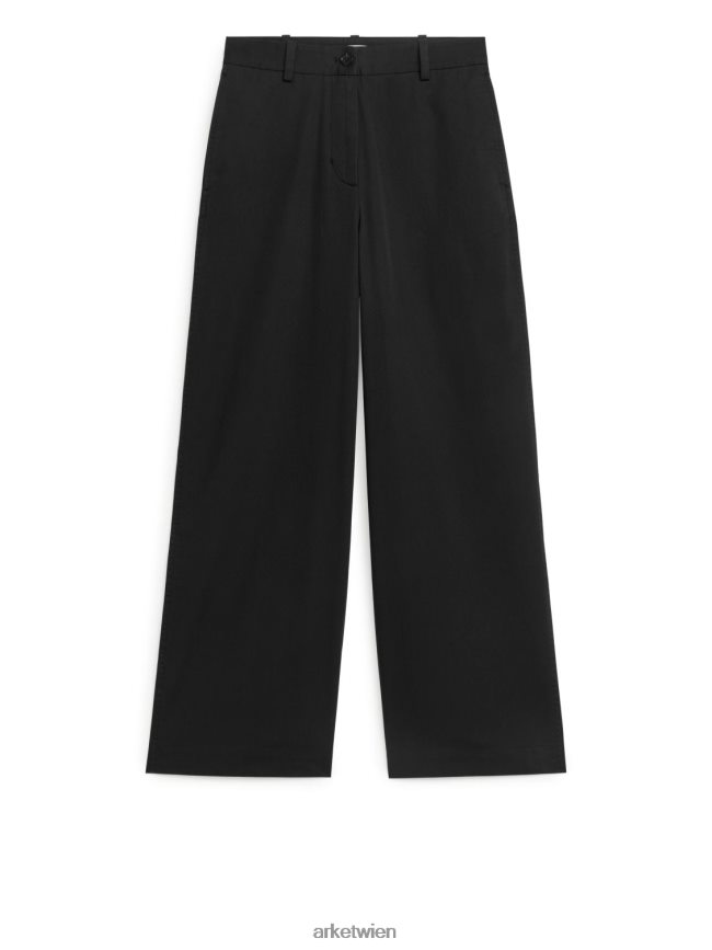 ARKET weite, dehnbare Chinohose Schwarz Frauen 8RF08T196 Kleidung