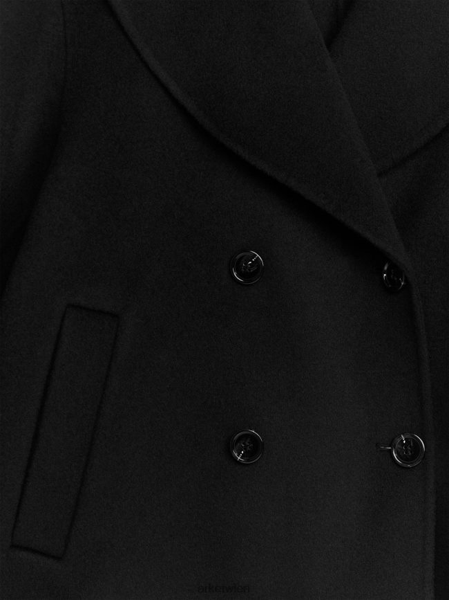 ARKET Cabanjacke aus Wolle Schwarz Frauen 8RF08T457 Kleidung