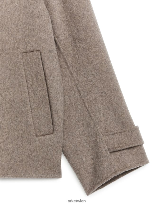 ARKET Cabanjacke aus Wolle dunkelbeige Frauen 8RF08T461 Kleidung