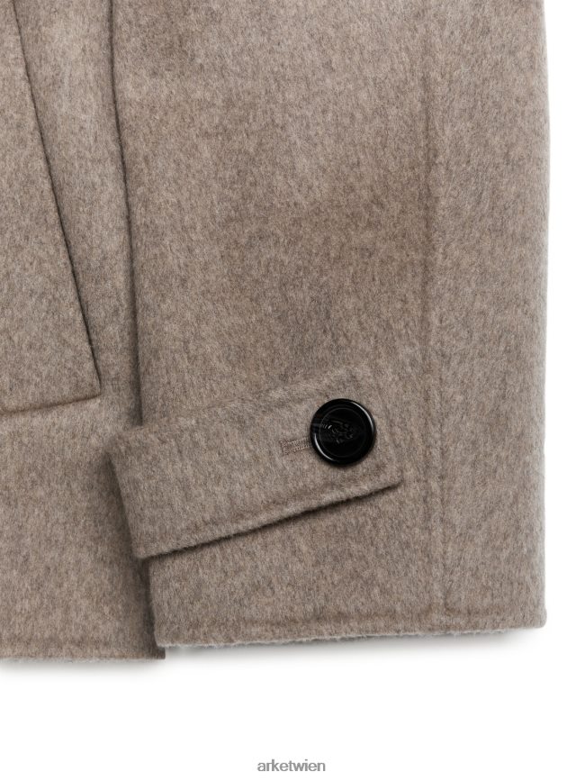 ARKET Cabanjacke aus Wolle dunkelbeige Frauen 8RF08T461 Kleidung