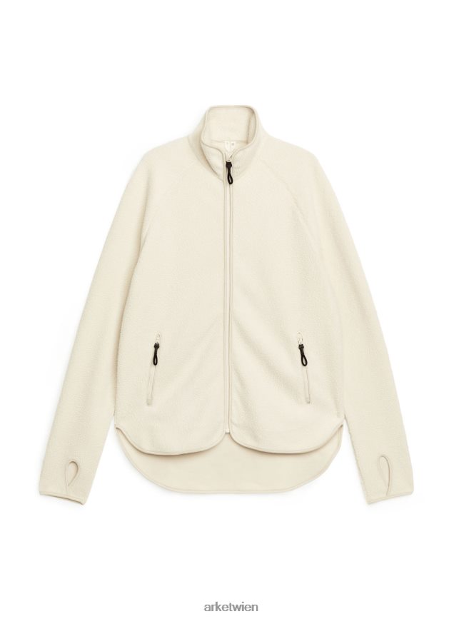 ARKET Fleecejacke mit Reißverschluss cremefarben Frauen 8RF08T481 Kleidung