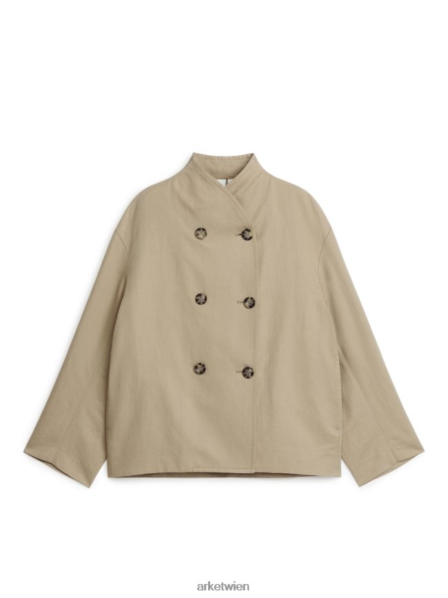 ARKET Jacke aus Leinen-Baumwolle Beige Frauen 8RF08T452 Kleidung