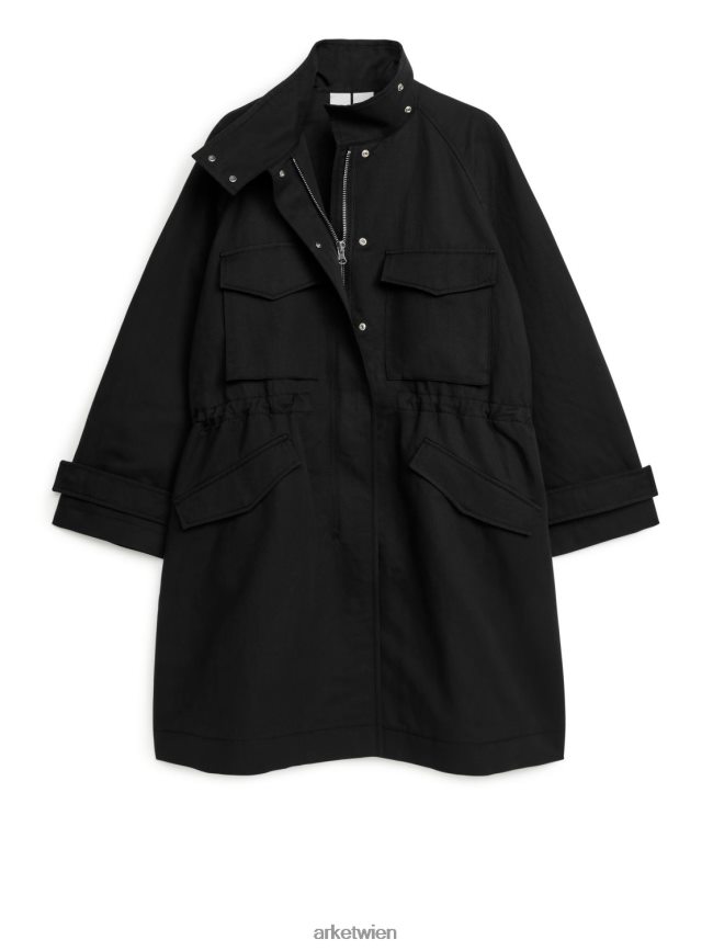 ARKET Jacke mit Kordelzug Schwarz Frauen 8RF08T462 Kleidung