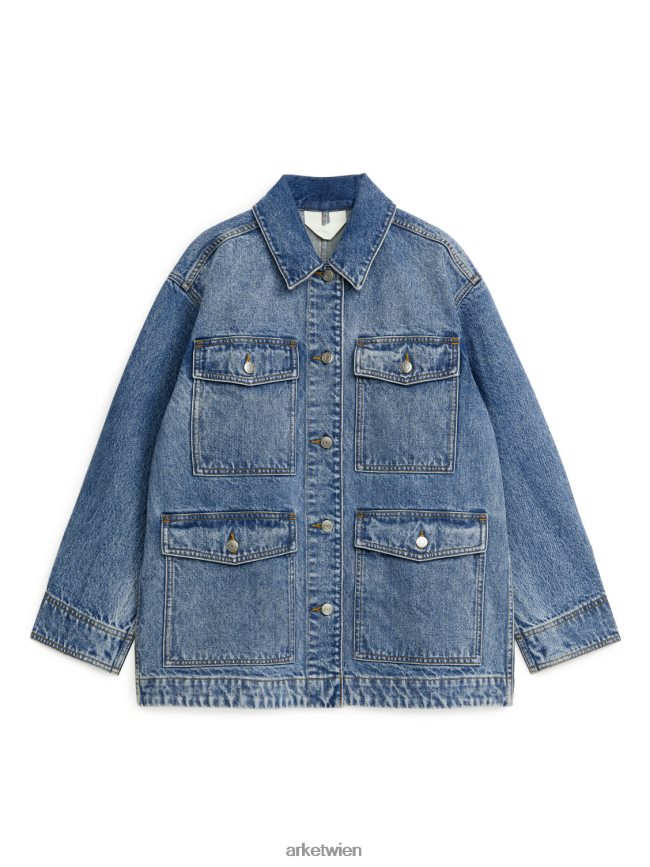 ARKET Jeansjacke blau gewaschen Frauen 8RF08T451 Kleidung