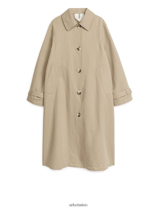 ARKET Mantel aus Baumwollleinen Beige Frauen 8RF08T456 Kleidung