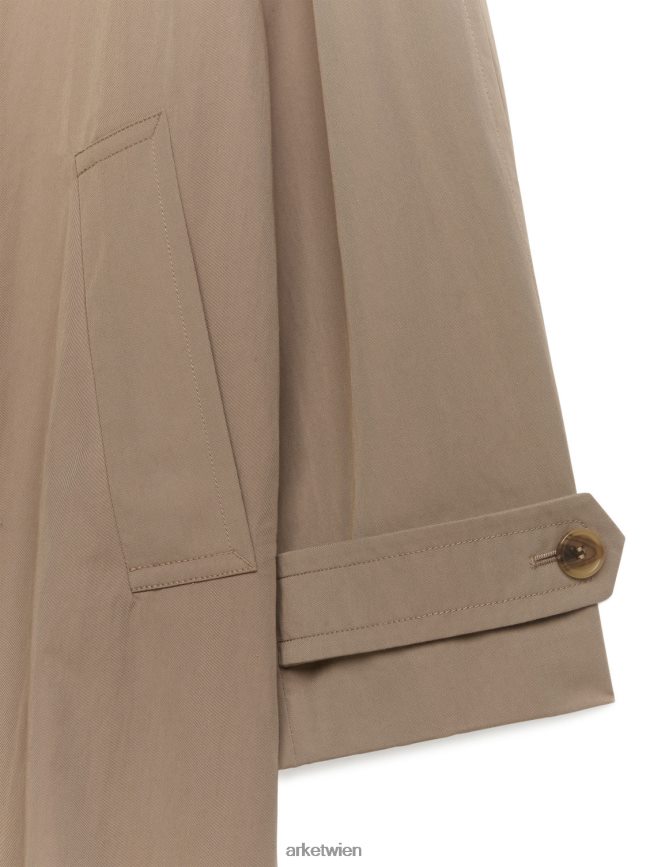 ARKET Trenchcoat aus Baumwollmischung dunkelbeige Frauen 8RF08T465 Kleidung