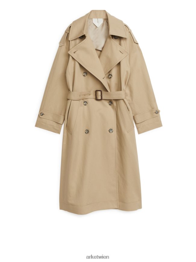 ARKET Trenchcoat aus Leinen-Baumwolle Beige Frauen 8RF08T460 Kleidung