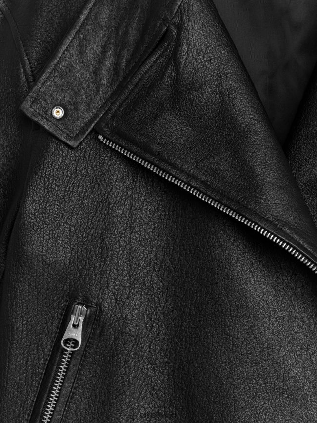 ARKET übergroße Lederjacke Schwarz Frauen 8RF08T459 Kleidung