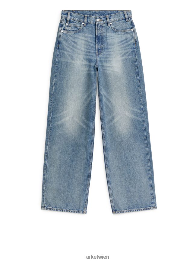 ARKET Ahorn-High-Wide-Jeans blau gewaschen Frauen 8RF08T159 Kleidung