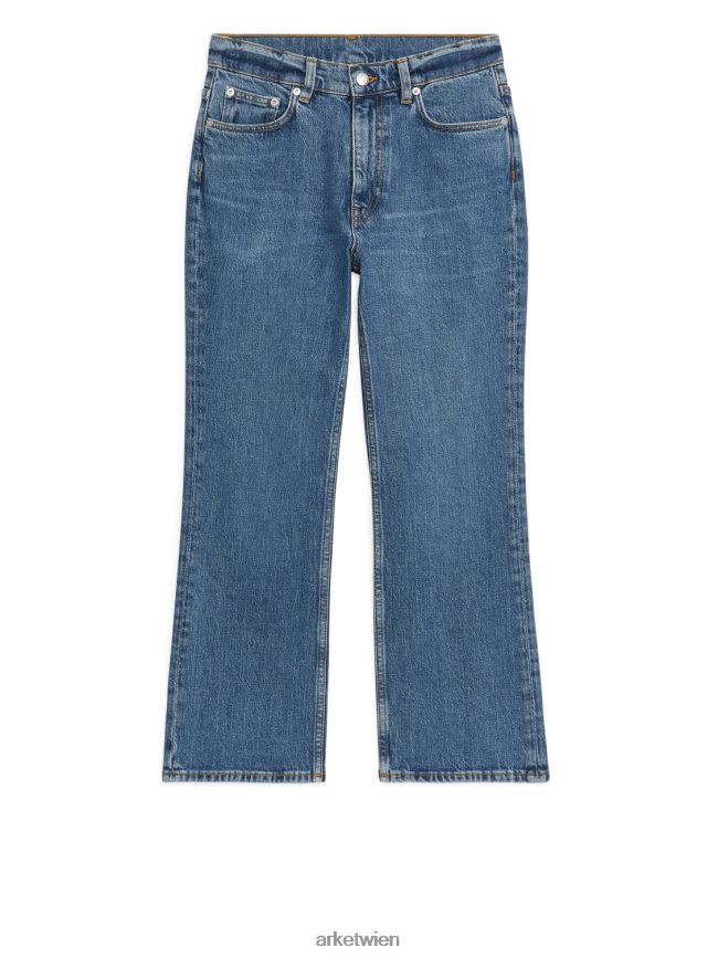 ARKET Kurze, ausgestellte Stretchjeans mit Farnmuster Blau Frauen 8RF08T161 Kleidung