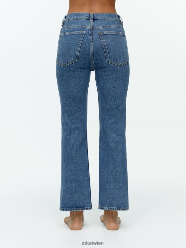 ARKET Kurze, ausgestellte Stretchjeans mit Farnmuster Blau Frauen 8RF08T161 Kleidung