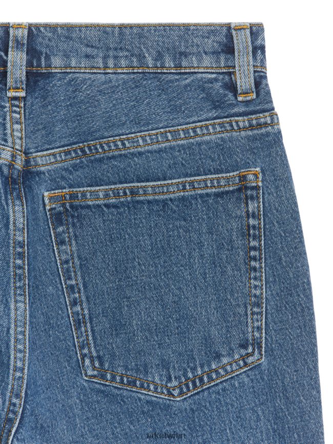 ARKET Kurze, ausgestellte Stretchjeans mit Farnmuster Blau Frauen 8RF08T161 Kleidung