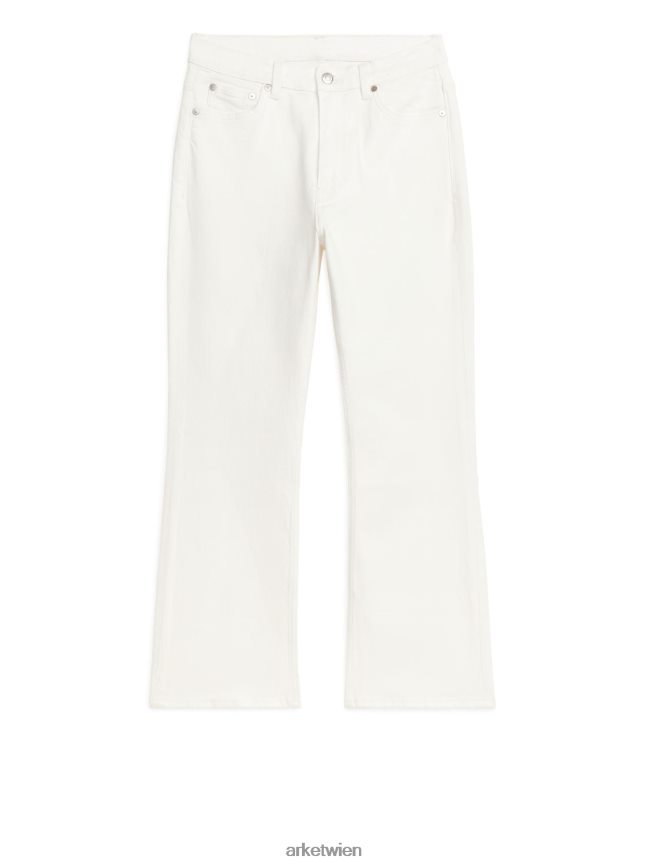 ARKET Kurze, ausgestellte Stretchjeans mit Farnmuster Weiß Frauen 8RF08T149 Kleidung