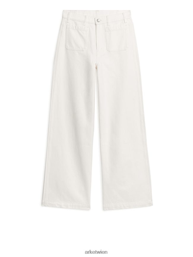 ARKET Lupine-Jeans mit hohem Schlag Weiß Frauen 8RF08T143 Kleidung