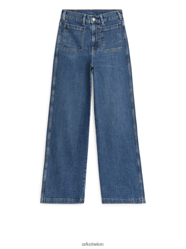 ARKET Lupine hoch ausgestellte Stretchjeans Blau Frauen 8RF08T156 Kleidung