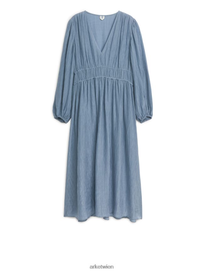 ARKET Kleid mit V-Ausschnitt Blau Frauen 8RF08T126 Kleidung