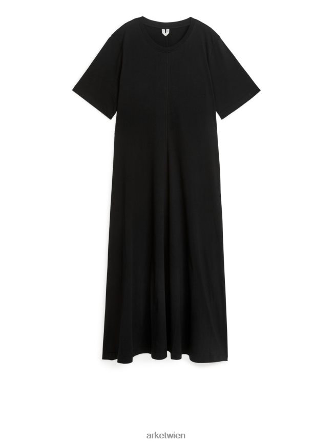 ARKET Maxi-T-Shirt-Kleid Schwarz Frauen 8RF08T123 Kleidung