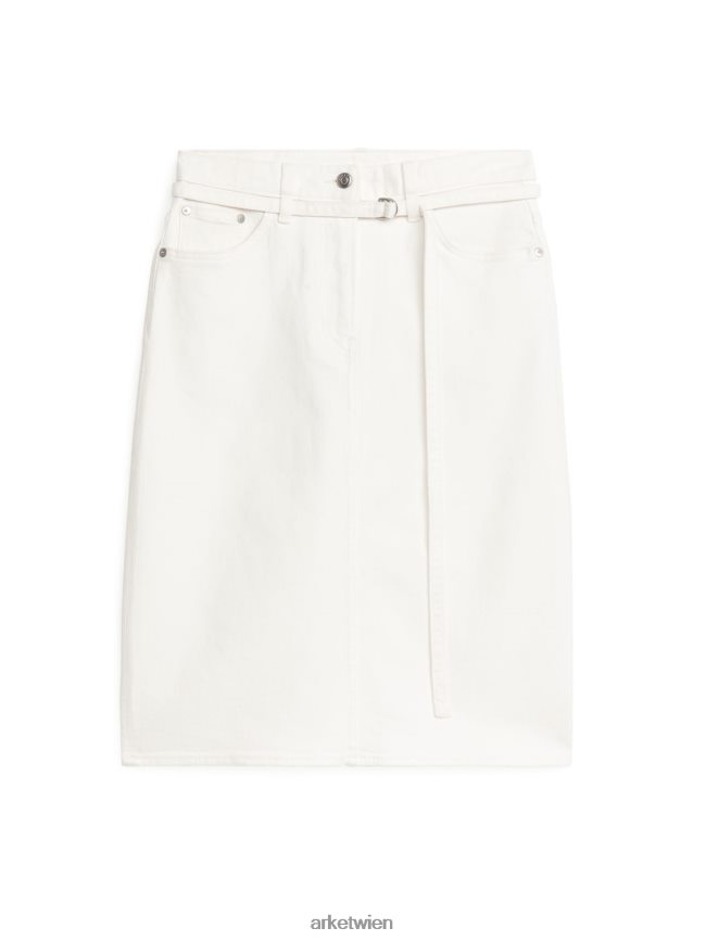 ARKET Midi-Jeansrock Weiß Frauen 8RF08T230 Kleidung