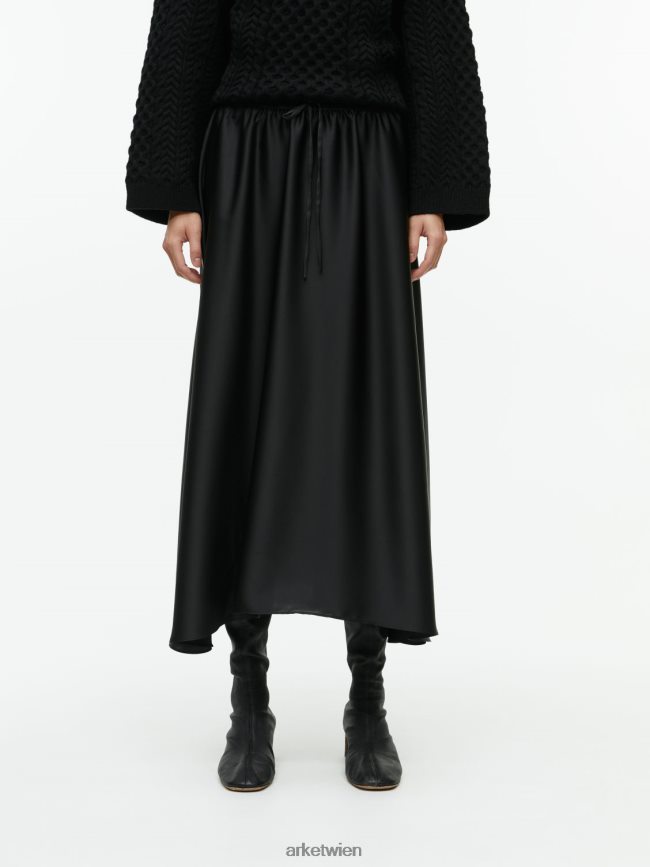 ARKET Midi-Satinrock Schwarz Frauen 8RF08T243 Kleidung