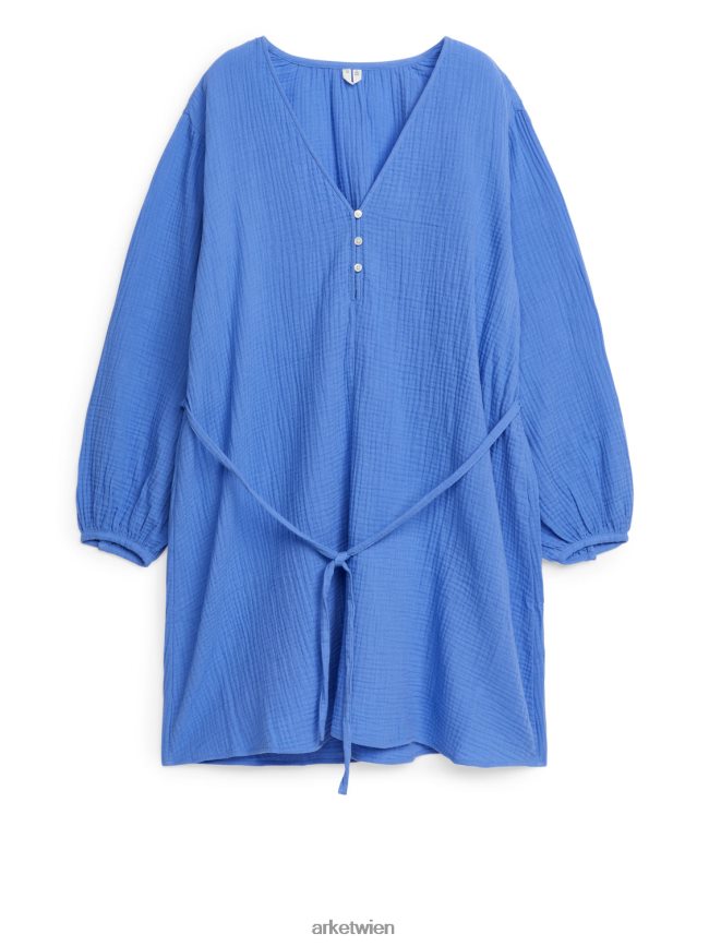 ARKET Minikleid aus Baumwolle Blau Frauen 8RF08T74 Kleidung