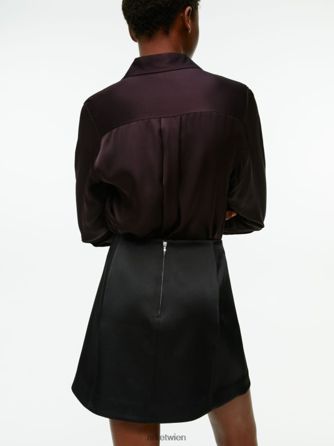ARKET Minirock aus Satin Schwarz Frauen 8RF08T236 Kleidung