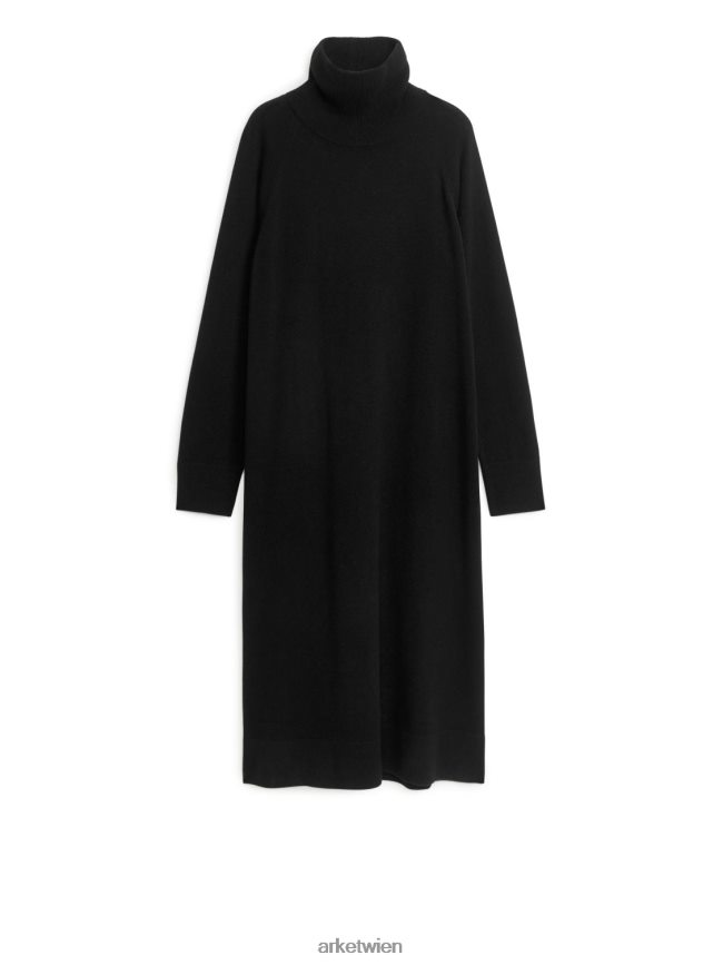 ARKET Rollkragenkleid aus Kaschmir Schwarz Frauen 8RF08T136 Kleidung