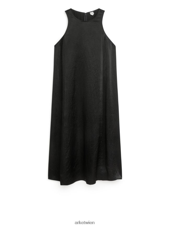 ARKET Satinkleid Schwarz Frauen 8RF08T78 Kleidung