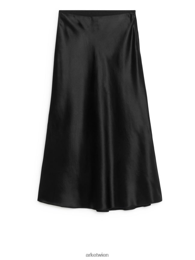ARKET Schräg geschnittener Satinrock Schwarz Frauen 8RF08T241 Kleidung