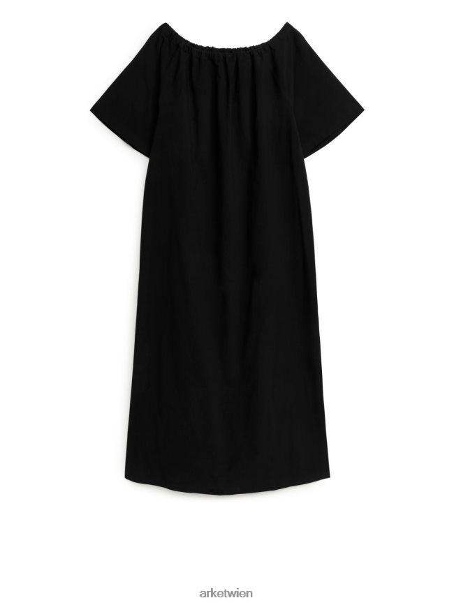 ARKET Schulterfreies Maxikleid Schwarz Frauen 8RF08T99 Kleidung