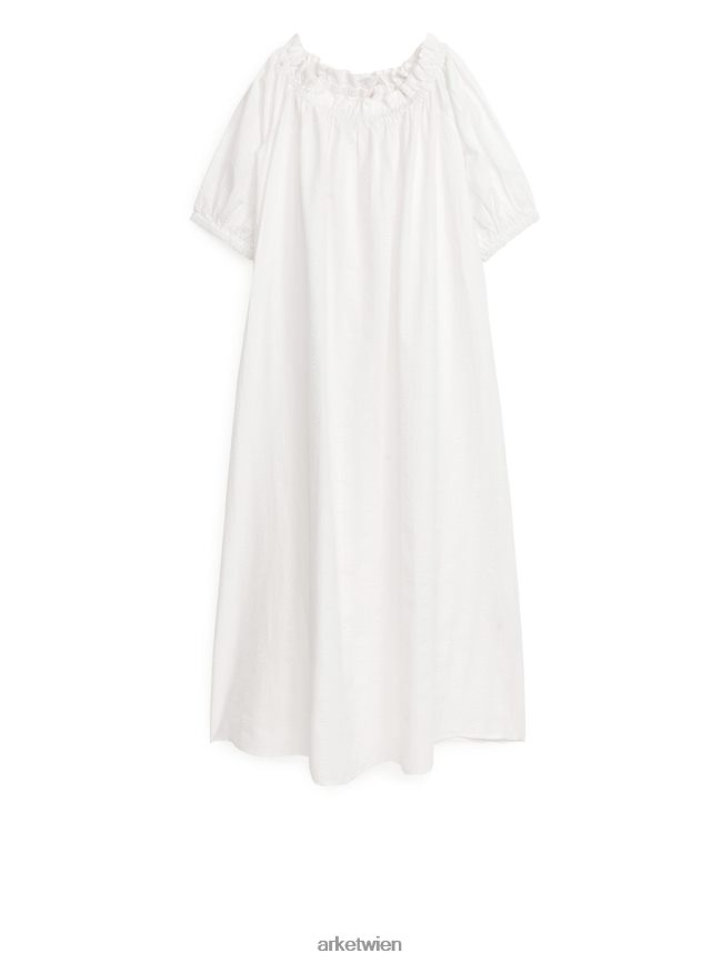 ARKET Schulterfreies Maxikleid Weiß Frauen 8RF08T109 Kleidung