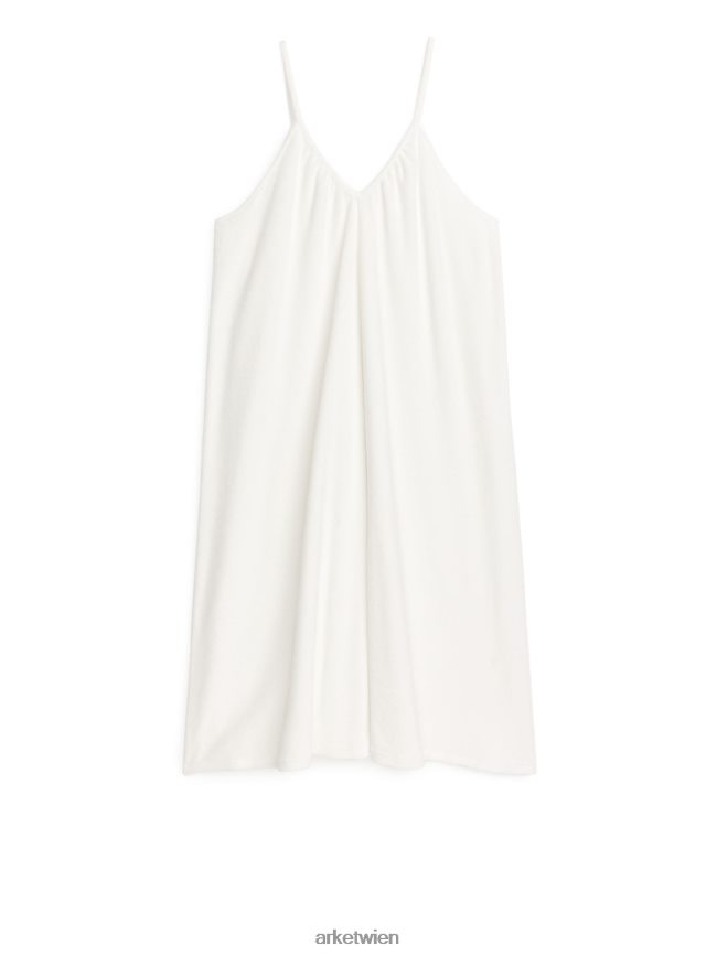 ARKET Trägerkleid aus Baumwollfrottee Weiß Frauen 8RF08T135 Kleidung