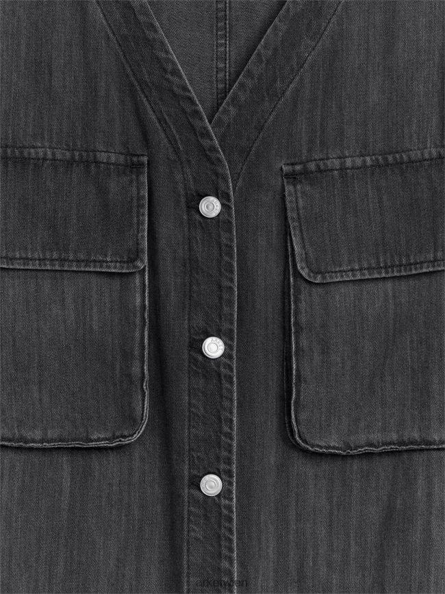 ARKET Utility-Jeanskleid schwarz gewaschen Frauen 8RF08T84 Kleidung