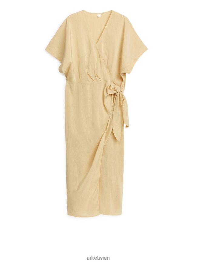 ARKET Wickelkleid aus Leinen Beige Frauen 8RF08T97 Kleidung