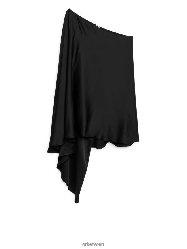 ARKET asymmetrisches Midikleid Schwarz Frauen 8RF08T116 Kleidung