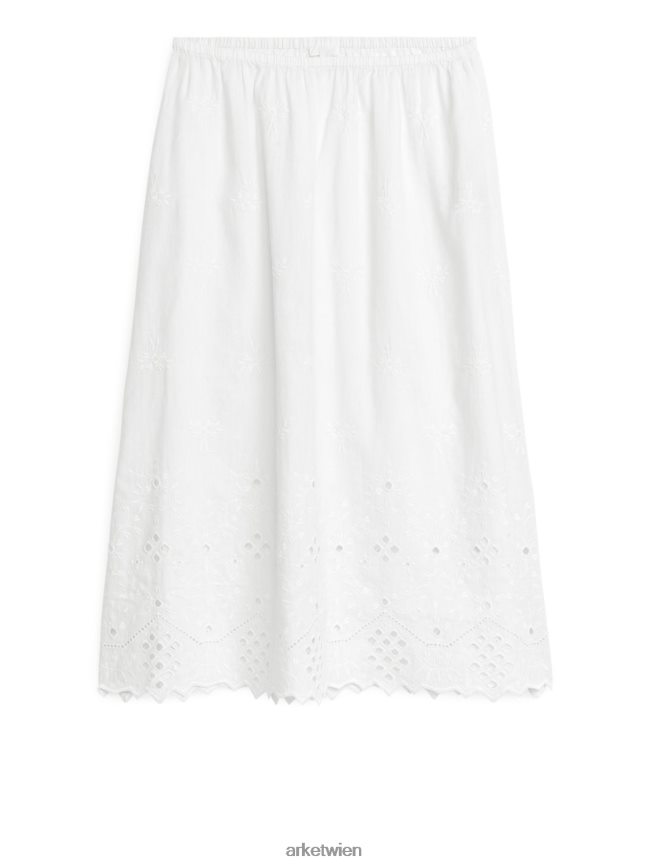 ARKET bestickter Rock Weiß Frauen 8RF08T253 Kleidung