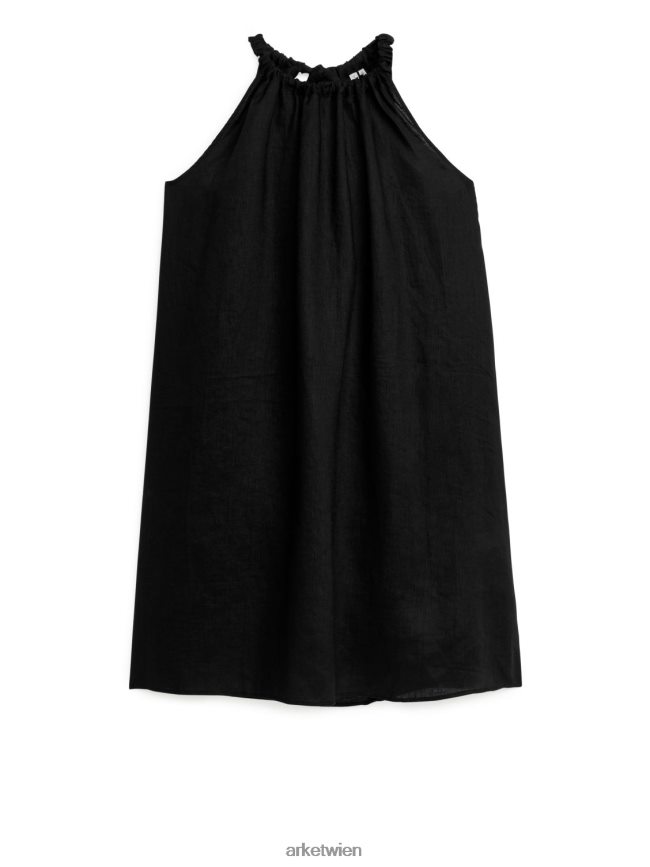 ARKET ärmelloses Leinenkleid Schwarz Frauen 8RF08T118 Kleidung