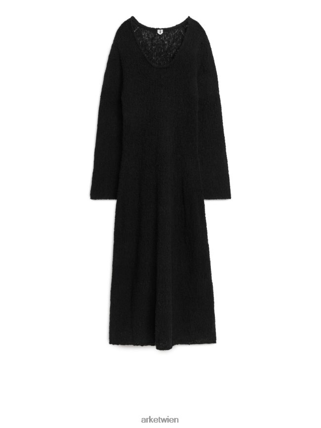 ARKET Bouclé-Maxikleid Schwarz Frauen 8RF08T80 Kleidung