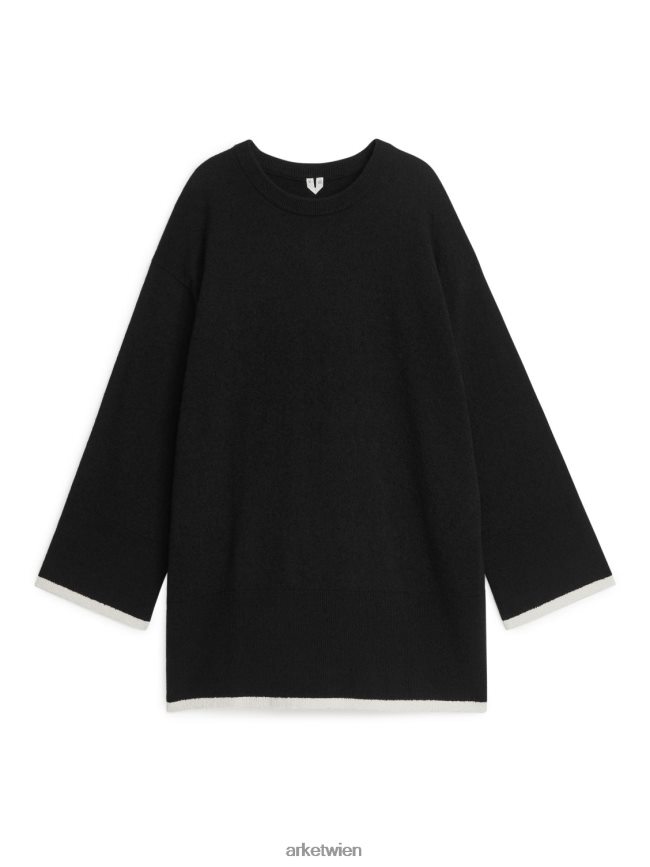 ARKET Bouclé-Pullover Schwarz Frauen 8RF08T420 Kleidung