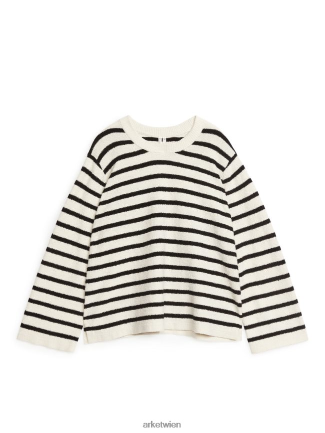 ARKET Bouclé-Pullover cremefarben/schwarz Frauen 8RF08T406 Kleidung