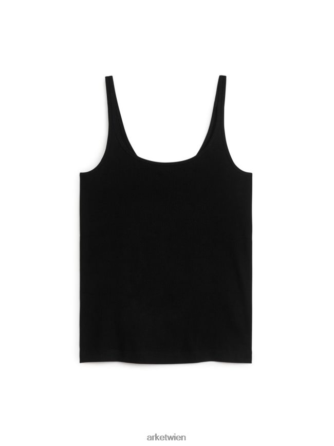 ARKET Geripptes Tanktop Schwarz Frauen 8RF08T283 Kleidung