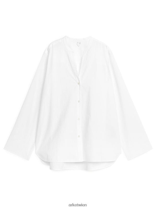ARKET Hemd aus gewaschener Baumwolle Weiß Frauen 8RF08T32 Kleidung